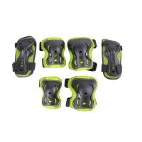 Набор защиты Tech Team Safety line 700 черно-салатовый (РАЗМЕР M)